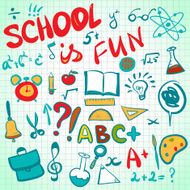 Hand drawn school icons set N4