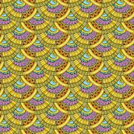 Spiral scales decorative doodles seamless pattern