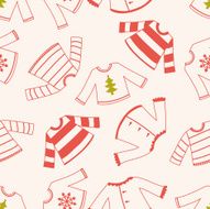 Winter Sweaters Seamless Vector Pattern