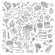 Set of love doodle icons N4