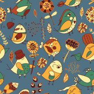 flower and bird Seamless texture N13