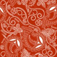 Seamless Henna Doodle Background