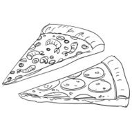 Pizza sketch illustration