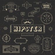 Vintage hipster hand drawn design elements set 7 Vector illustration