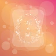 Hand drawn wedding invitation on colorful background