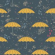 Seamless pattern with umbrella&#039;s and the rain N2