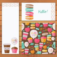 Cute food set of vector design element