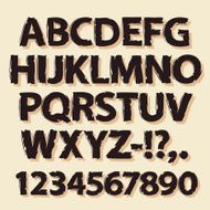 Ink Drawing Retro Alphabet Brown