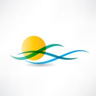 sun sea abstractly icon
