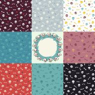 Eight Variants of Halloween Seamless Pattern