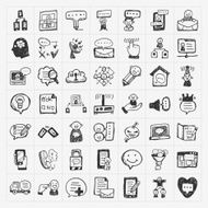 doodle communication icons set N18