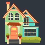 Vector vintage cartoon house