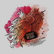 watercolor abstract floral design N4