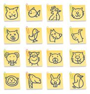 Animal icon post it note