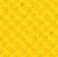 Seamless Pattern Doodle Characters
