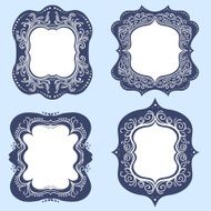 Vintage Ornate frames in navy blue N2