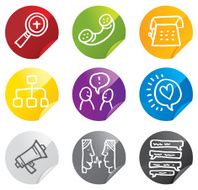 Office environment sticker icons