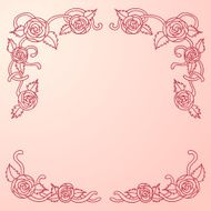 Rose Scroll frame in pink