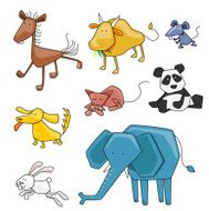 Collection of cartoon animals