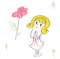 I love you(giving flower to girl mother)