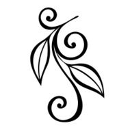 Original Decorative Leaf with Ornament (Vector) N28