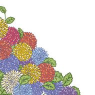 Doodled Chrysanthemum Border Design N2