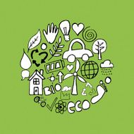 hand drawn environmental icons background N7