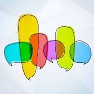 Colorful Vector Doodle Speech Bubbles Drawing On Paper N7