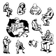 Reading People Sketch Set