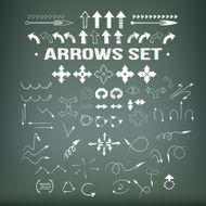 arrows set hand drawn sketched style