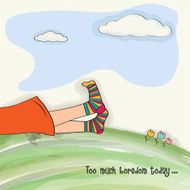 funny feet on green grass