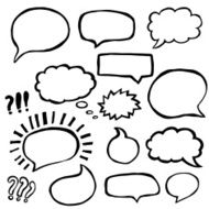 Set of Sketched Speech Bubbles N2