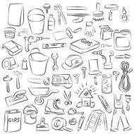 Vector Doodle Set of House Remodel N4