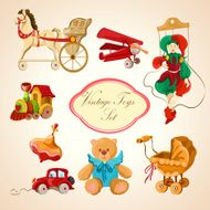 Toys colored drawn icons set N2