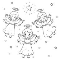 Christmas illustration the angels and stars N2