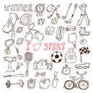 Fitness and sport vector elements Hand drawn doodle icons N2