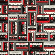Retro Cassette seamless pattern 02