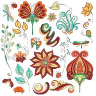 Vector Floral Collection of Hand Drawn Design Elements N5