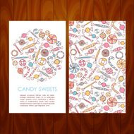 Business Set Template with Hand Drawn Candy Sweets