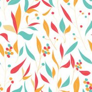 Seamless pattern with colourful leaves