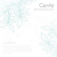 Invitation card background with blue leaves