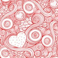 Romantic seamless pattern with doodle and hearts N2