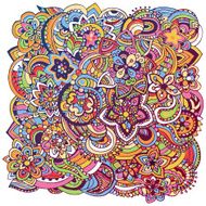 Hand drawn zentangle abstract background ornament N3
