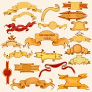 Hand Drawn Ribbons Colored