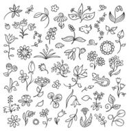 Floral Design Elements Outlines
