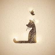 card with cat vector eps 10 N2