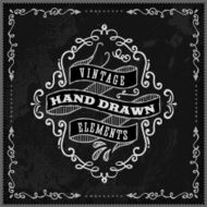 Hand Drawn Chalk Vintage Label N13