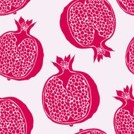 Seamless vector pattern with pomegranate