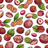 seamless colorful nuts