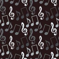 Seamless pattern with music notes and treble clef N3